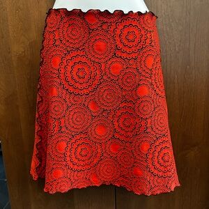 Haystacks Textured Red A-Line Women's Skirt